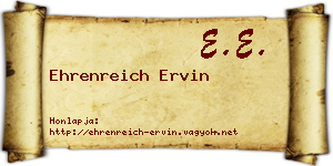 Ehrenreich Ervin névjegykártya